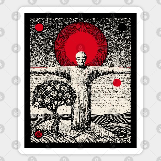The Hanged Man New Perspective Tarot Art Magnet by TuncGK